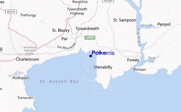 mapa de ubicación de Polkerris