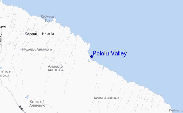 mapa de ubicación de Pololu Valley