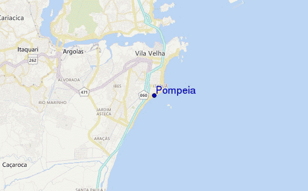 mapa de ubicación de Pompeia
