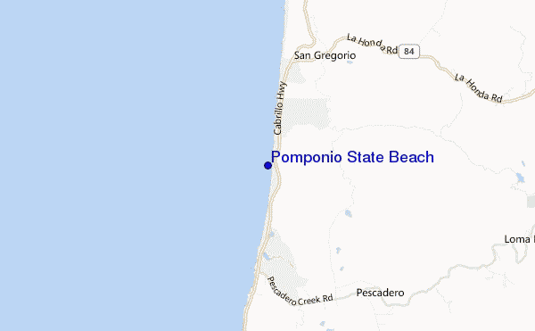 mapa de ubicación de Pomponio State Beach