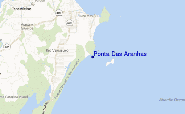 mapa de ubicación de Ponta Das Aranhas