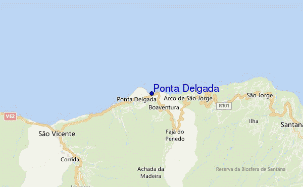 mapa de ubicación de Ponta Delgada