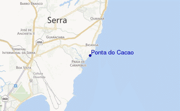 mapa de ubicación de Ponta do Cacao