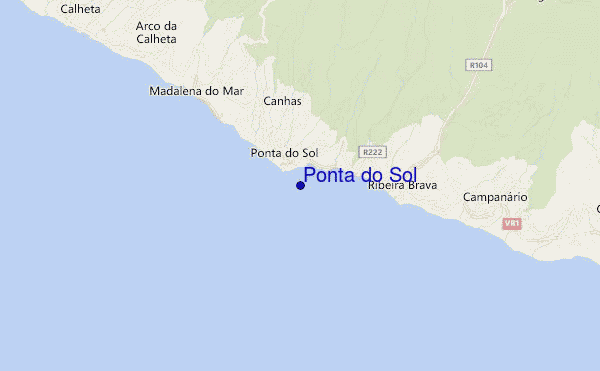mapa de ubicación de Ponta do Sol