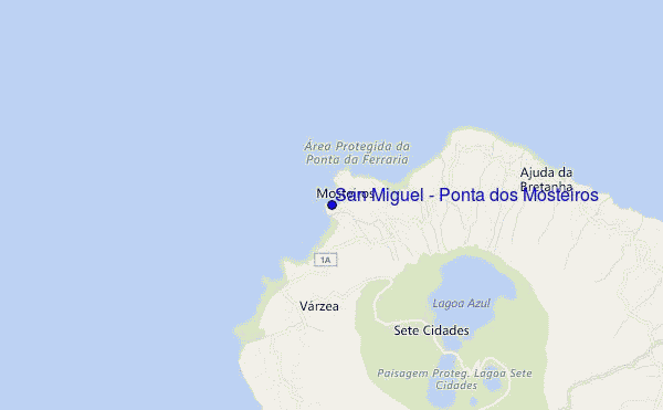 mapa de ubicación de San Miguel - Ponta dos Mosteiros