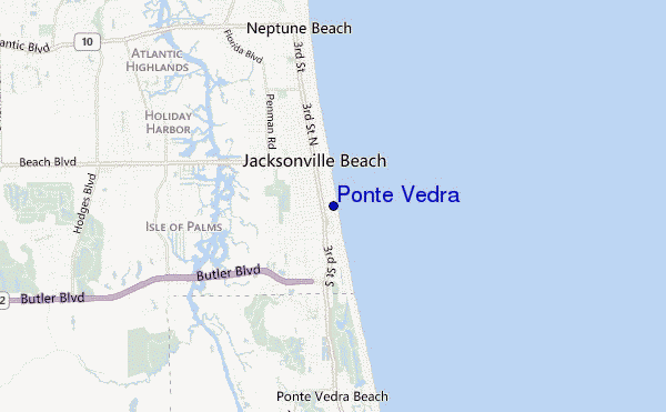 mapa de ubicación de Ponte Vedra