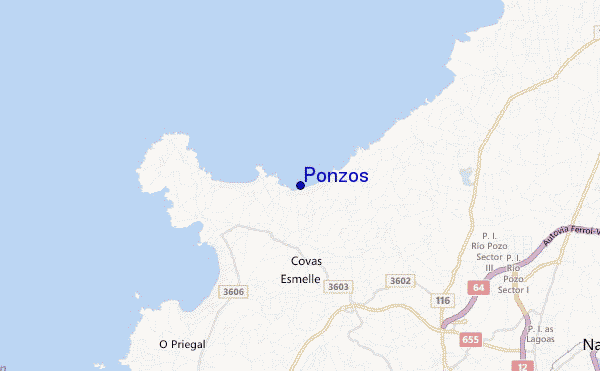 mapa de ubicación de Ponzos