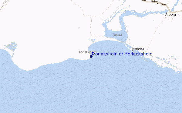 Þorlákshöfn or Porlackshofn Location Map