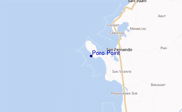mapa de ubicación de Poro Point