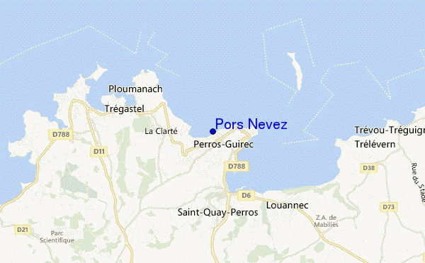 mapa de ubicación de Pors Nevez