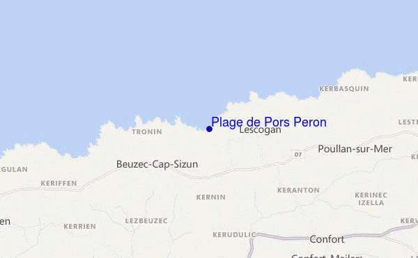mapa de ubicación de Plage de Pors Peron