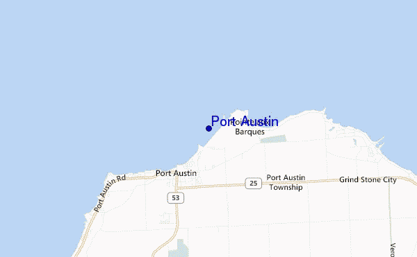 mapa de ubicación de Port Austin