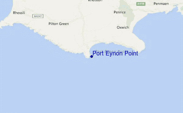 mapa de ubicación de Port Eynon Point