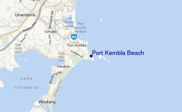 mapa de ubicación de Port Kembla Beach