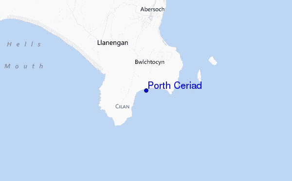 mapa de ubicación de Porth Ceriad