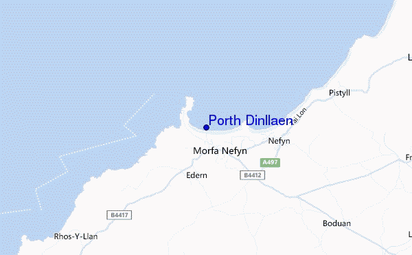 mapa de ubicación de Porth Dinllaen