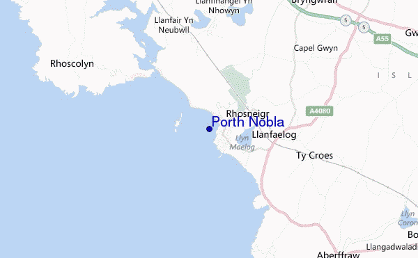 mapa de ubicación de Porth Nobla