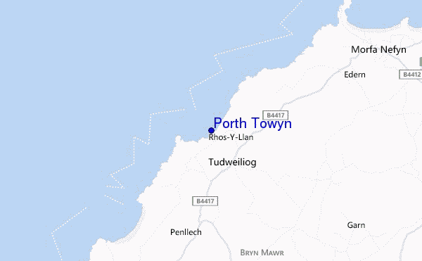 mapa de ubicación de Porth Towyn
