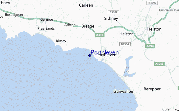 mapa de ubicación de Porthleven