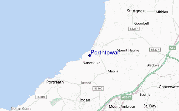 mapa de ubicación de Porthtowan