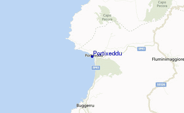 mapa de ubicación de Portixeddu