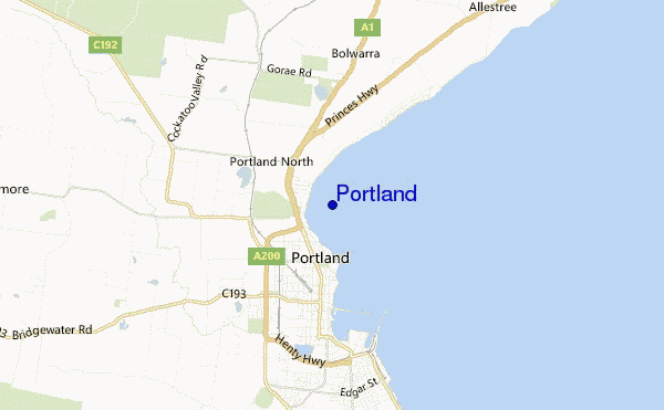 mapa de ubicación de Portland