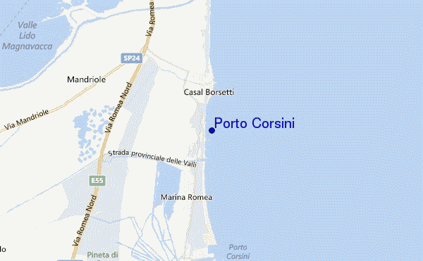 mapa de ubicación de Porto Corsini