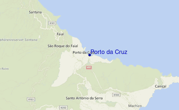 mapa de ubicación de Porto da Cruz