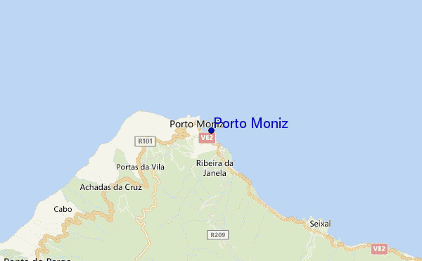 mapa de ubicación de Porto Moniz