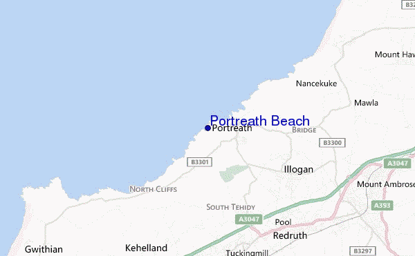 mapa de ubicación de Portreath Beach