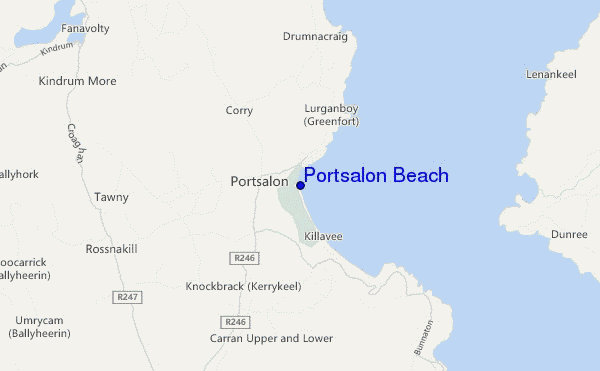 mapa de ubicación de Portsalon Beach