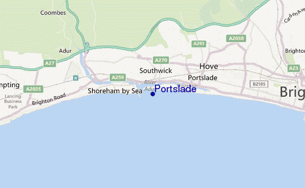 mapa de ubicación de Portslade