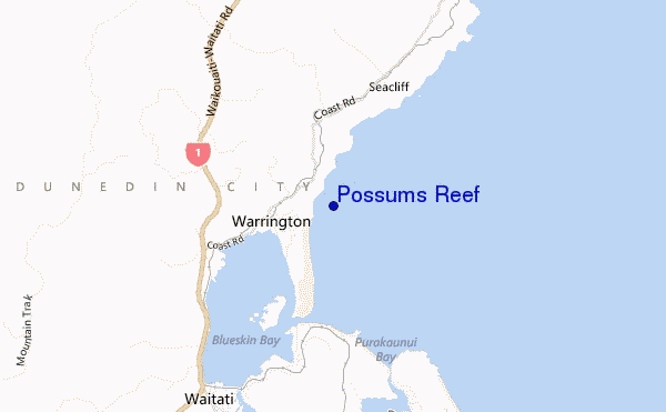 mapa de ubicación de Possums Reef