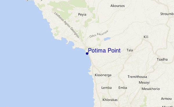 mapa de ubicación de Potima Point