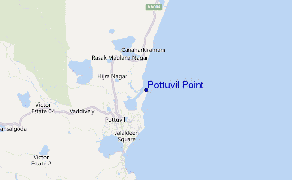 mapa de ubicación de Pottuvil Point
