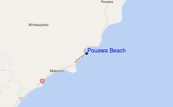 mapa de ubicación de Pouawa Beach
