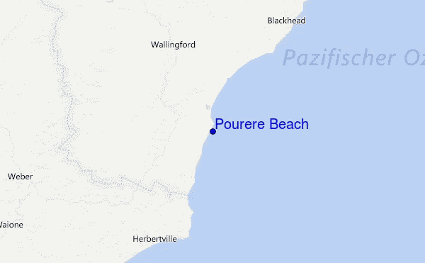 Pourere Beach Location Map