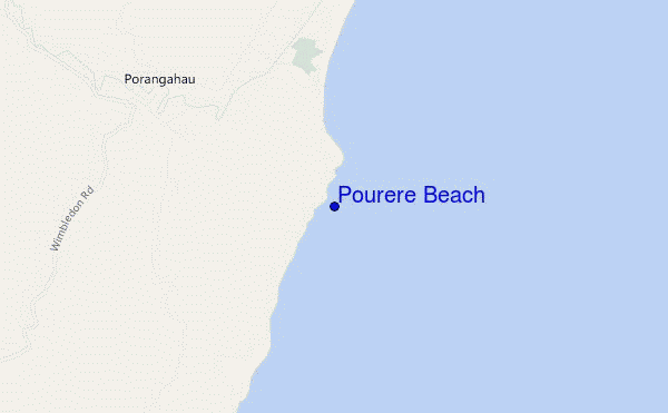 mapa de ubicación de Pourere Beach