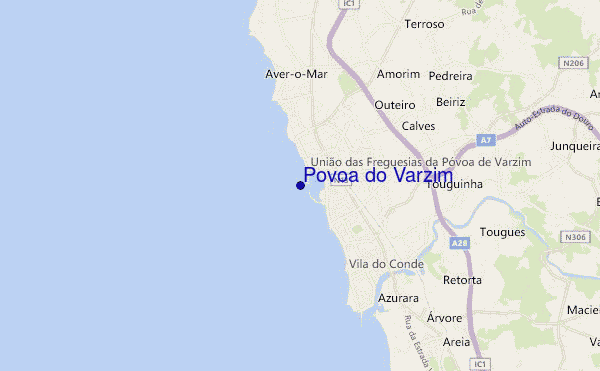 mapa de ubicación de Povoa do Varzim