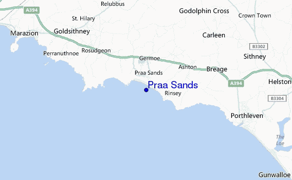 mapa de ubicación de Praa Sands