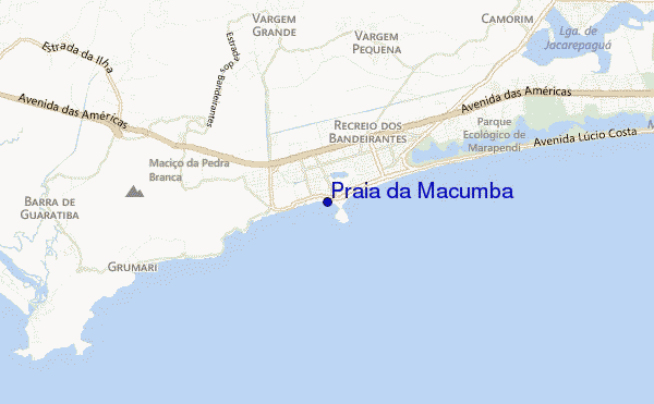 mapa de ubicación de Praia da Macumba