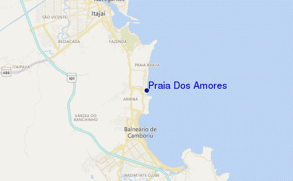 mapa de ubicación de Praia Dos Amores