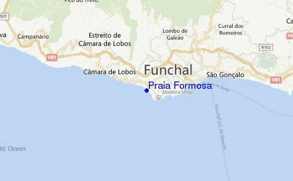 mapa de ubicación de Praia Formosa