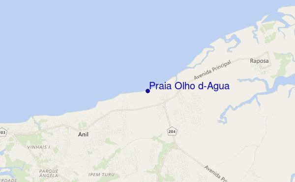 mapa de ubicación de Praia Olho d'Agua