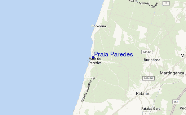 mapa de ubicación de Praia Paredes