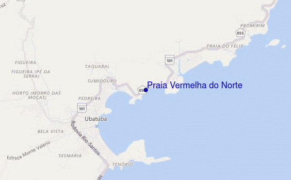 mapa de ubicación de Praia Vermelha do Norte