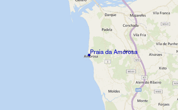 mapa de ubicación de Praia da Amorosa
