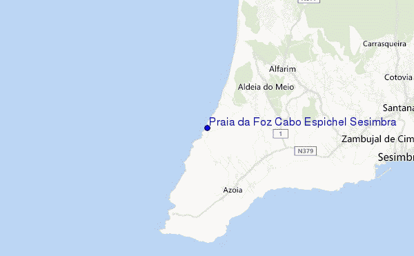 mapa de ubicación de Praia da Foz Cabo Espichel Sesimbra