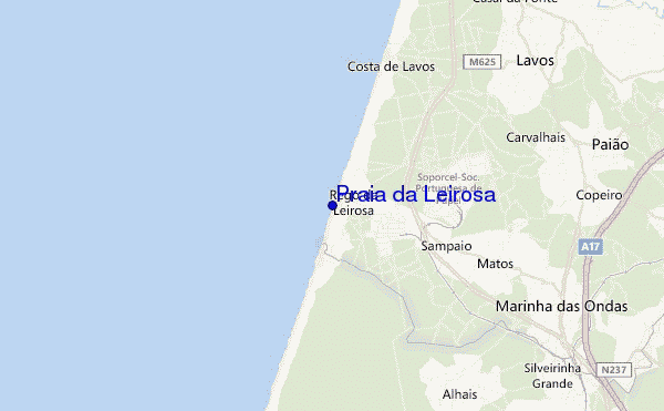 mapa de ubicación de Praia da Leirosa
