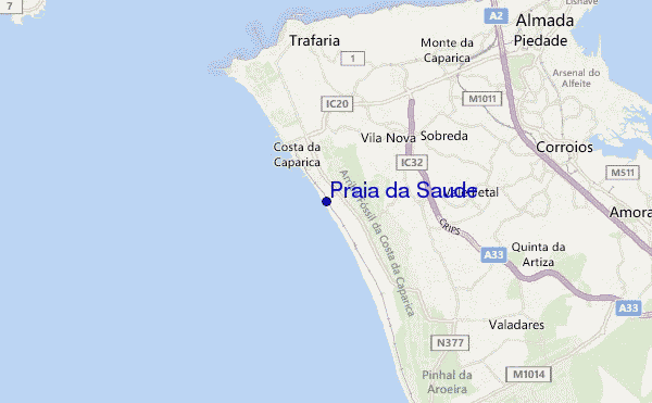 mapa de ubicación de Praia da Saude